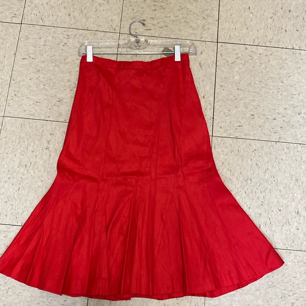 J.Crew Red Bias Cut fit and flare pencil skirt new with tags size 2